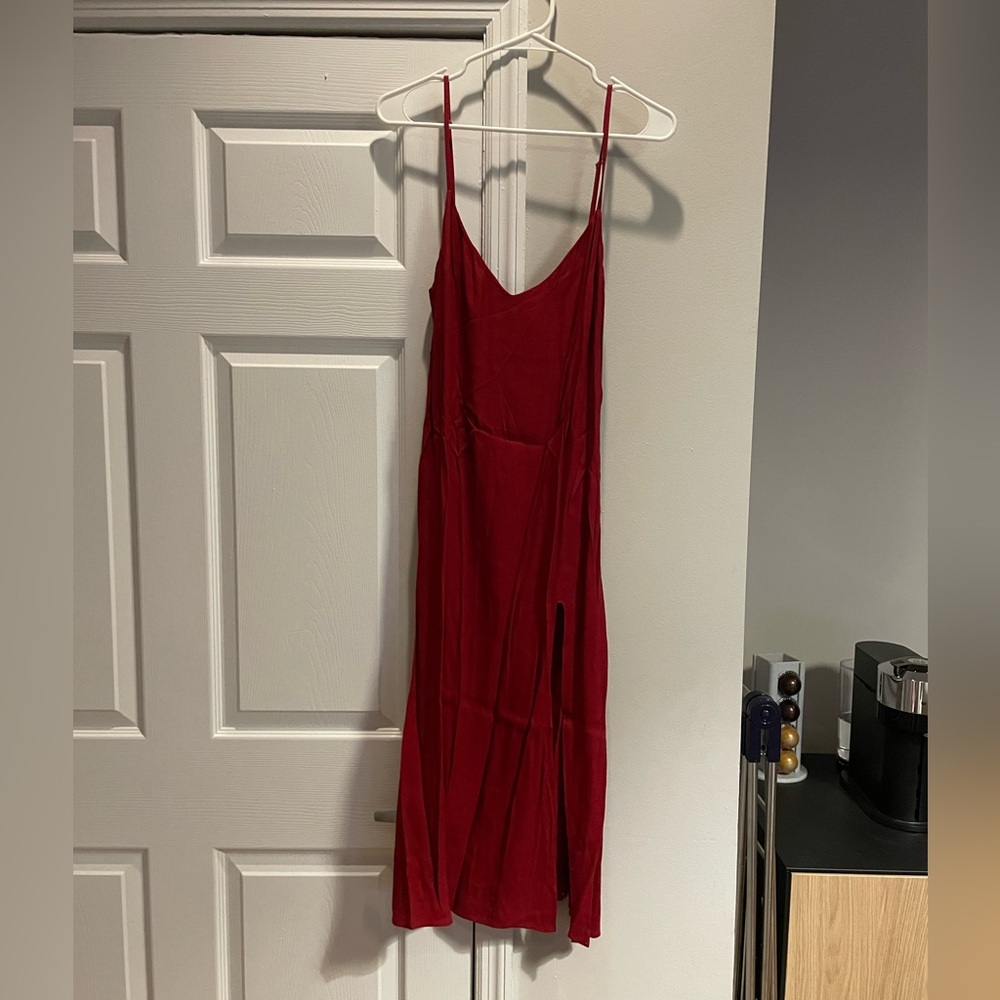Reformation Slip Dress, Dark Red, Size Small
